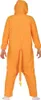 A person wearing an orange onesie costume from behind. Produktbild-Vorschau