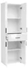 Badschrank Hochschrank Weiß Hochglanz stehend mit Schublade Produktbild-Vorschau 3