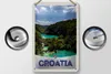 Blechschild Reise 12x18cm Kroatien Meer Natur Urlaub Berge Produktbild-Vorschau 2