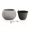 Hangende bloempot van betonlook met golfpatroon + binnenpot Productafbeelding-voorbeeld 4