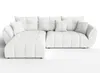 AX LIVING Ecksofa mit Schlaffunktion Verciani L Sofa Weiß Produktbild-Vorschau 5