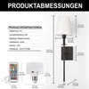 2er Akku Wandlampe Schwarz-Weiß Stoffschirm RGBW Produktbild-Vorschau 4