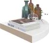 Decorative bottles and books on a white floating shelf. Produktbild-Vorschau