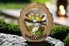 Solar Gartenfigur Welcome Baumstamm mit Vögeln Schild Figur Produktbild-Vorschau 1