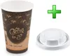 100x Kaffeebecher L 'Coffee To Go' Melange mit Trinkdeckel Produktbild-Vorschau 1