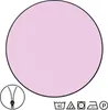 A pink circular fabric swatch with laundry care symbols and a zipper icon. Podgląd zdjęcia produktu