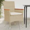 vidaXL Gartenstühle mit Kissen 2 Stk. Beige Poly Rattan Produktbild-Vorschau 2