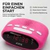 LENCO ICR-210: Radio despertador y radio FM. Color rosa Vista previa de la imagen del producto 10