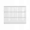 A white, three-drawer dresser against a white background. Produktbild-Vorschau