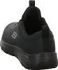 A rear view of a black Skechers sneaker. Voir les images du produit
