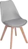 A single gray chair with wooden legs against a white background. Náhled obrázku produktu