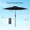 Parasol COSTWAY φ230cm, parasol de jardin avec manivelle et Voir les images du produit 3