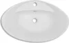 vidaXL Lavabo ovale in Vetroceramica con troppopieno e foro Anteprima dell’immagine prodotto 9
