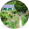MuchoWow® Rundes Wandbild - Runde Bilder Weg zum Bauernhaus Produktbild-Vorschau 1