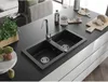 Mexen Mario 2-miskový granitový dřez  820 x 436 mm, Černá - Náhled obrázku produktu 2