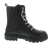 A black lace-up boot on a white background. Voir les images du produit