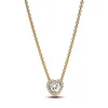 PANDORA Damenkette mit Halo Herzanhänger, Zirkonia, IP Gold Produktbild-Vorschau 1