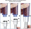 Three-panel image showing the installation steps of a shower head. Anteprima dell’immagine prodotto