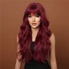 Dámska červená parochňa s ofinou krátka vlnitá kučeravá Náhľad obrázku produktu 6