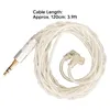 A coiled white audio cable with a silver 3.5mm jack and clear earbud connectors. Podgląd zdjęcia produktu