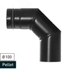 Pellet-Ofenrohr-Bogen Ø100 mm 90° ohne Tür schwarz Produktbild-Vorschau 3