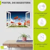 ARTland Poster Fensterblick Feld mit Mohnblumen, weiß Produktbild-Vorschau 2
