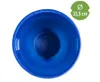 A top-down view of a blue plastic bucket with a green circular overlay indicating its size. Produktbild-Vorschau