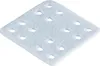 A white, square-shaped filter pad with multiple circular holes, presented diagonally on a white background. Produktbild-Vorschau