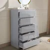 Sideboard Kenji 5 Schubladen Hochglanz Grau Produktbild-Vorschau 3