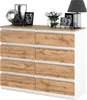 MRBLS_HOME Commode 8 tiroirs Blanc brillant / Chêne Wotan Voir les images du produit 6