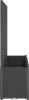 A side view of a black planter with a trellis. Produktbild-Vorschau