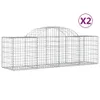 Gabionen mit Hochbogen 2 Stk. 200x50x60/80 cm Verzinktes Produktbild-Vorschau 1