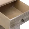A close-up view of an open wooden drawer with a metal handle. Produktbild-Vorschau