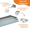 Instructions for unpacking and preparing a bench cushion. Produktbild-Vorschau