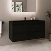 LOMAZOO Badezimmermöbel - Matt Schwarz - Badmöbel - 100 cm Produktbild-Vorschau 1