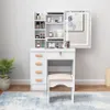 Tavolino da toilette con specchio scorrevole con luce LED e Anteprima dell’immagine prodotto 6