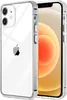 A clear protective case for an Apple iPhone 12 Mini is shown, with the phone inside the case. Voir les images du produit