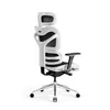 A white and black ergonomic office chair shown from a side angle against a white background. Voir les images du produit