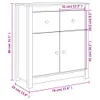 A line drawing of a wooden sideboard with dimensions indicated by text and lines. Produktbild-Vorschau