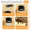 A four-panel diagram illustrating the installation steps of a ceiling lamp. Produktbild-Vorschau