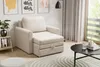 A beige armchair is shown in a living room setting, with a coffee table and a window in the background. Produktbild-Vorschau