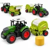 Spielzeug Traktor mit Ballenpresse und Heuballen Produktbild-Vorschau 1