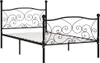 A black metal bed frame with a slatted base, shown from a side angle against a white background. Náhled obrázku produktu