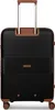 The back of a black trolley suitcase with brown accents. Podgląd zdjęcia produktu