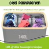 Koš na prádlo XMTECH se 3 přihrádkami, sběrač prádla s Náhled obrázku produktu 7