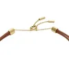 FOSSIL Armband Sadie Leather Bracelet Gold braun Produktbild-Vorschau 2