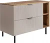 A beige and brown cabinet with black legs against a white background. Anteprima dell’immagine prodotto
