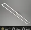 A modern LED ceiling light fixture with a rectangular frame, mounted on a gray ceiling. Produktbild-Vorschau