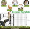 A collage of animals and a dog in a playpen, with text describing the product. Voir les images du produit