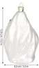 A white and gold glass Christmas ornament with dimensions indicated. Podgląd zdjęcia produktu